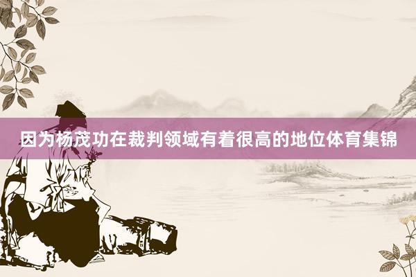 因为杨茂功在裁判领域有着很高的地位体育集锦